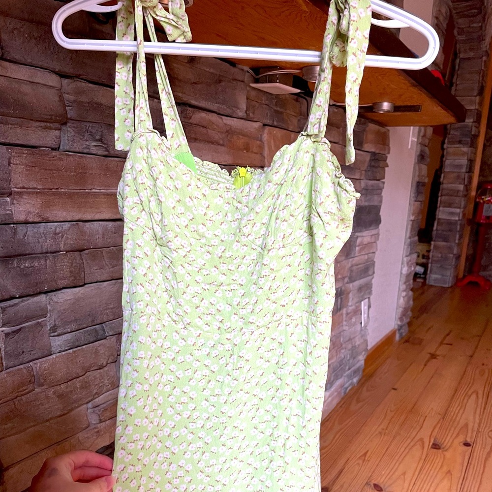 Floral Green Minidress